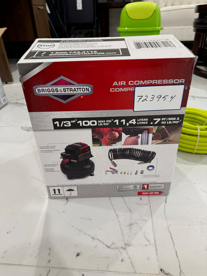 BRAND NEW Briggs & Stratton 3 Gallon 1/3HP Air Compressor