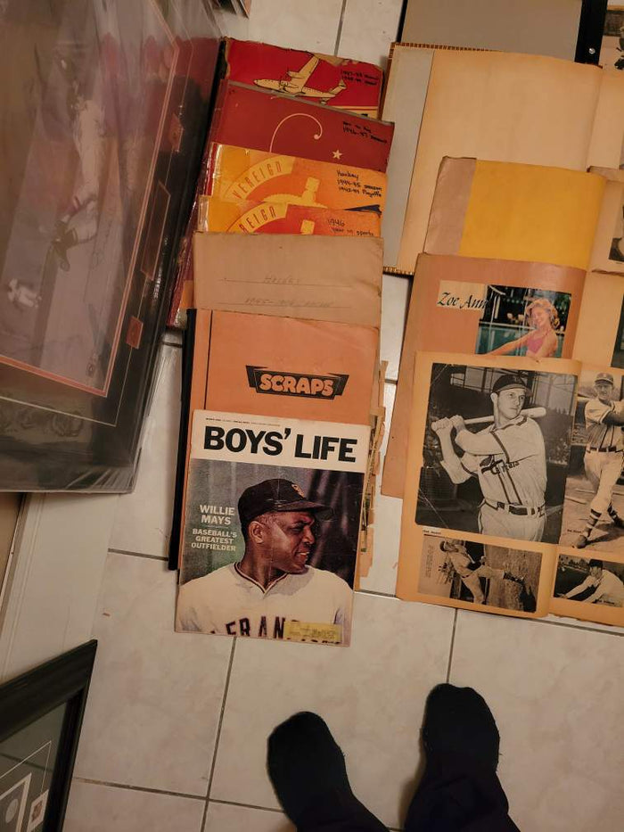 Vintage Sports Scrapbook Lot with Sports Newspaper/Magazine Clippings