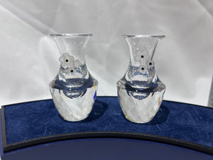 Swarovski Crystal 7511 NR 070 Pair of Vase with Flowers, 2.75" high