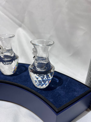 Swarovski Crystal 7511 NR 070 Pair of Vase with Flowers, 2.75" high