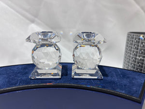 Swarovski Crystal 7600 NR 102 Pair of Candle Holders, 2.25" high
