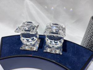 Swarovski Crystal 7600 NR 102 Pair of Candle Holders, 2.25" high
