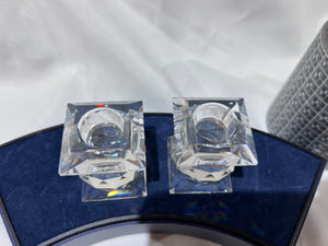 Swarovski Crystal 7600 NR 102 Pair of Candle Holders, 2.25" high