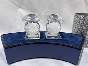 Swarovski Crystal 7600 NR 102 Pair of Candle Holders, 2.25" high
