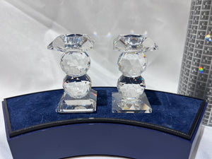 Swarovski Crystal 7600 NR 109 Pair of Candle Holders, 3" high