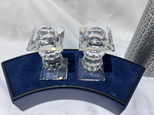 Swarovski Crystal 7600 NR 109 Pair of Candle Holders, 3" high