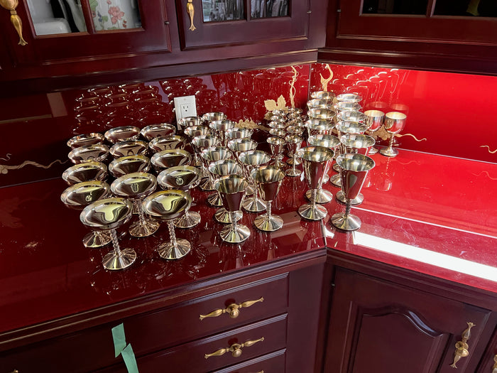 Large Silver Plated Goblets Lot (varying sizes)