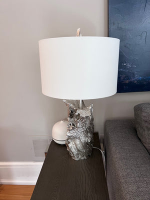 Designer Silver 'Tree' Lamp