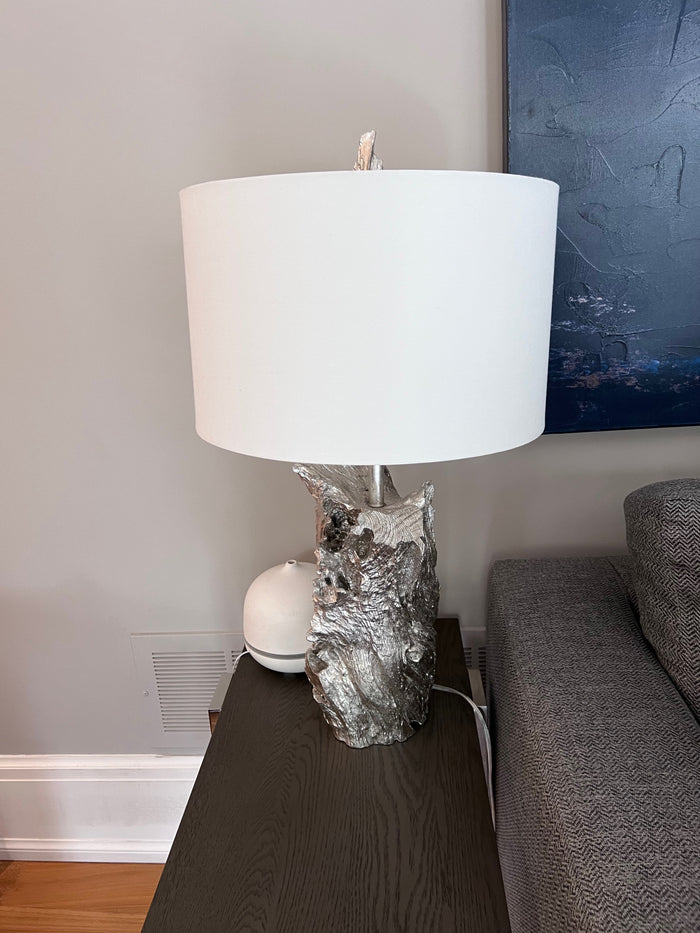 Designer Silver 'Tree' Lamp