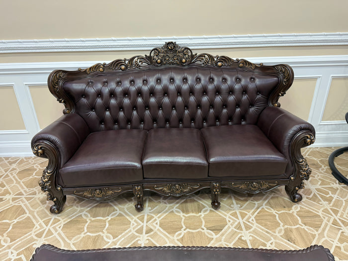 Cosmos Furniture Vanessa Brown Leather Traditional Style Sofa