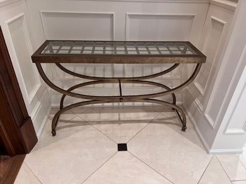 Brushed Gold Console Table