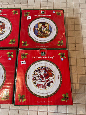 *BRAND NEW- 6 Boxes/Sets- Portmeirion Studio "A Christmas Story" Dinner Plates Set of 4 (**24 plates total)