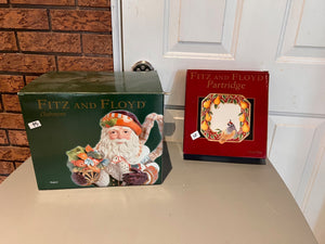 Fitz and Floyd Clairmont Teapot + Partridge Canape Plate