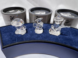 Swarovski Crystal Lot; Mushrooms, Nativity Angel, Nativity Shepherd