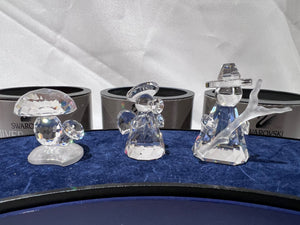 Swarovski Crystal Lot; Mushrooms, Nativity Angel, Nativity Shepherd