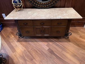 'Palma Brava' Marble Top Office Sideboard/Credenza