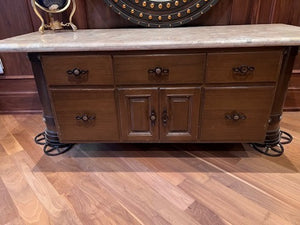 'Palma Brava' Marble Top Office Sideboard/Credenza