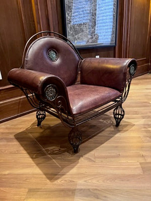 'Palma Brava' Brown Leather Club Chair