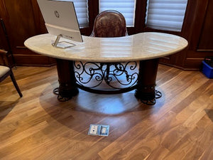 'Palma Brava' Marble Top Kidney Desk