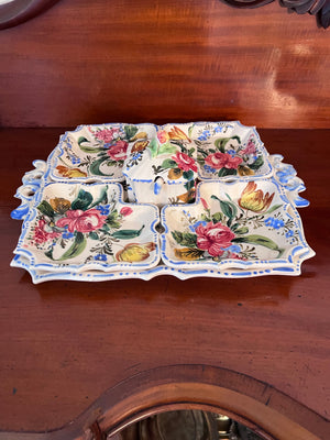 5 Part Ceramic Serving Dish, Made in Italy F.N.F