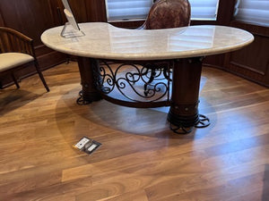 'Palma Brava' Marble Top Kidney Desk