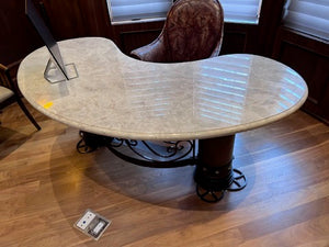 'Palma Brava' Marble Top Kidney Desk