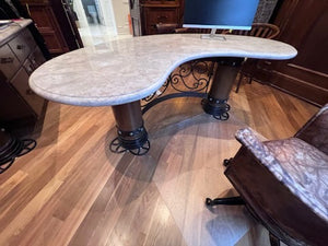 'Palma Brava' Marble Top Kidney Desk