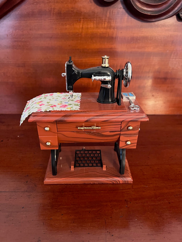 Small Plastic Sewing Machine Wind Up Music Box