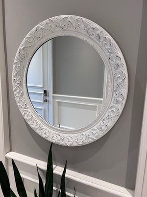Round White Mirror