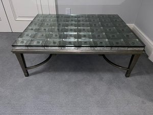 Martin Daniels Designer Coffee Table, Metal & Glass