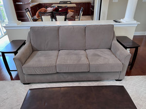 Olive/Taupe Upholstered Sofa