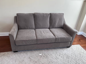 Olive/Taupe Upholstered Love Seat