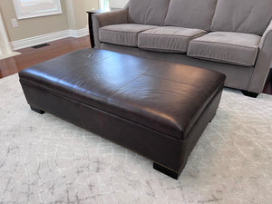 Brown Leather Ottoman