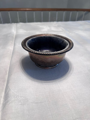 Birks Sterling Silver Small Round Bowl with Glass Insert