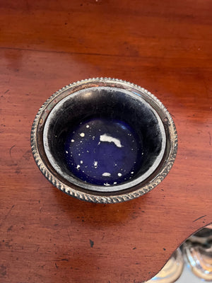 Birks Sterling Silver Small Round Bowl with Glass Insert