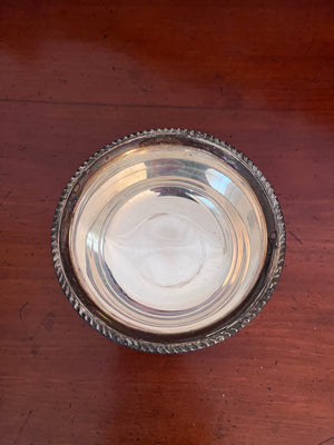 Birks Sterling Silver Small Round Bowl with Glass Insert