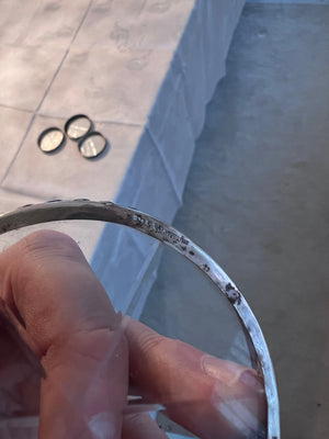 4 Cut Crystal and Sterling Silver Rim Coasters