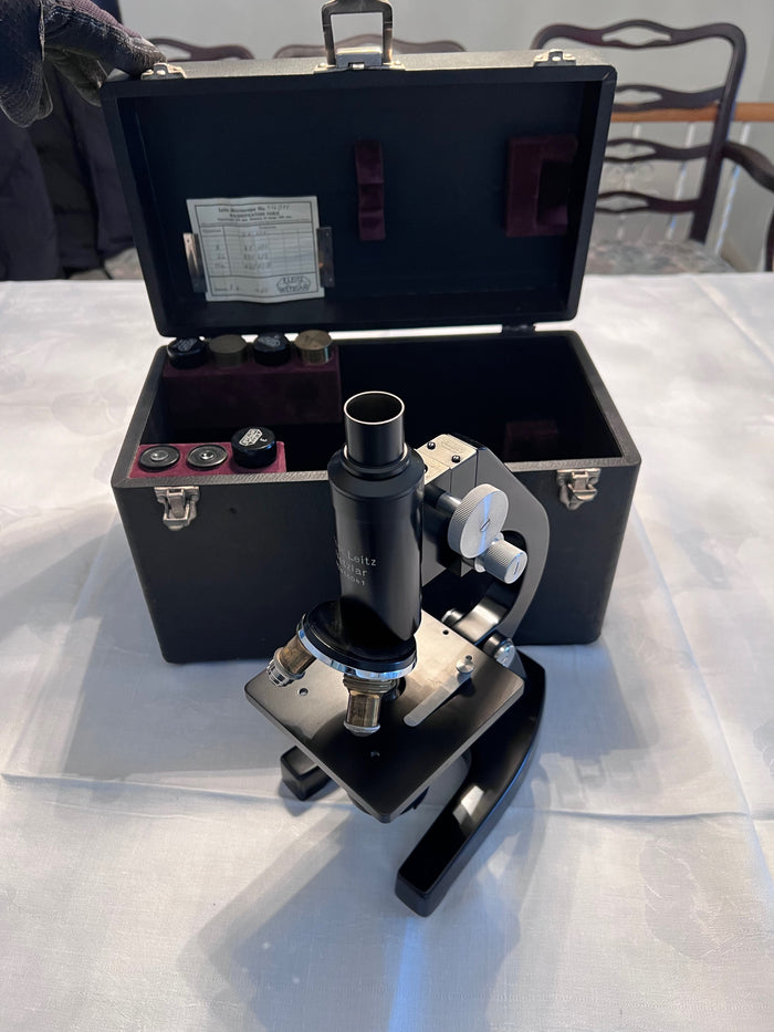 1950's Ernest Leitz Wetzlar Microscope No. 416041 (*extra lenses and original case included)