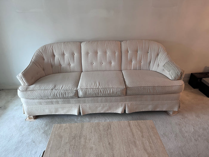 Vintage Tufted Cream Sofa