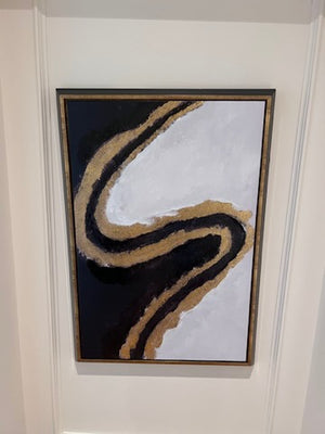 Black & Gold Abstract Framed Wall Art