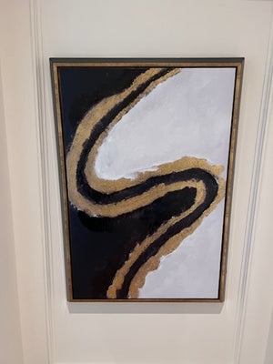 Black & Gold Abstract Framed Wall Art