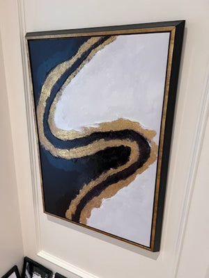 Black & Gold Abstract Framed Wall Art
