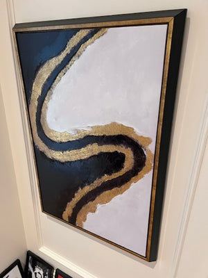 Black & Gold Abstract Framed Wall Art
