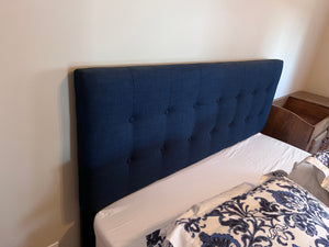 Blue Upholstered Tufted Headboard- Queen