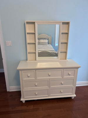 Cafe Kid White Dresser with Mirror