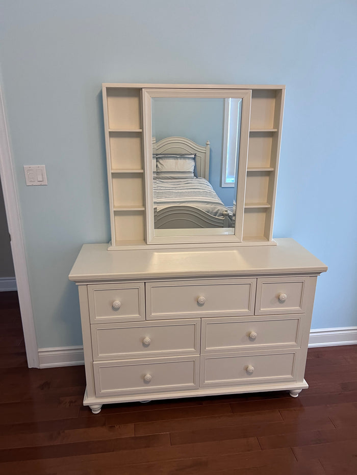 Cafe Kid White Dresser with Mirror