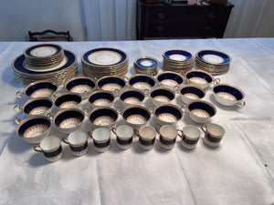 Aynsley Desborough Blue 7637 Dinnerware Lot