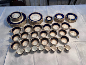 Aynsley Desborough Blue 7637 Dinnerware Lot