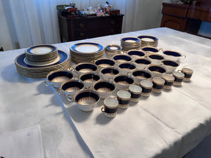 Aynsley Desborough Blue 7637 Dinnerware Lot