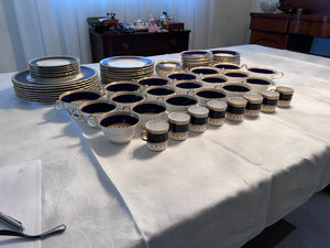 Aynsley Desborough Blue 7637 Dinnerware Lot
